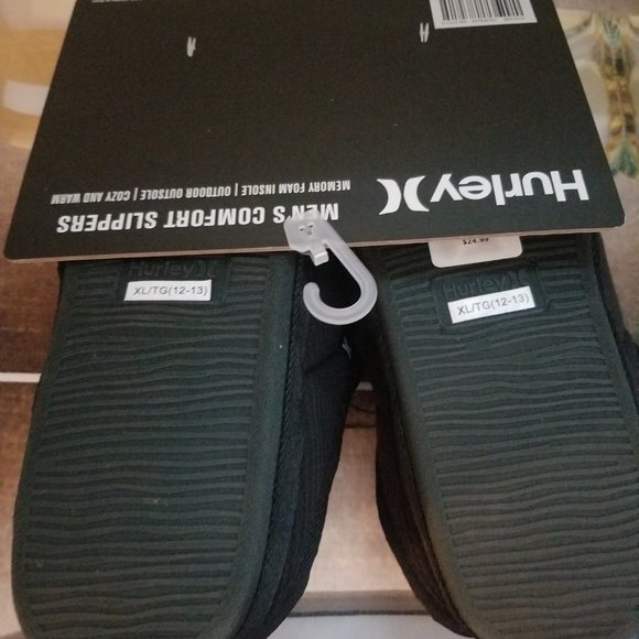HURLEY Duke Faux Fur Lined Slippers SZ 12-13